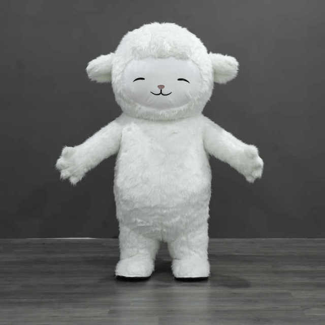 Customizable Cute Unisex Adult White XL Inflatable Sheep Mascot Costume Plush Animal Walking for Mardi Gras/Carnival Parties,Big Mascot,Customizable Cute Unisex Adult White XL Inflatable Sheep Mascot Costume Plush Animal Walking for Mardi Gras/Carnival Parties