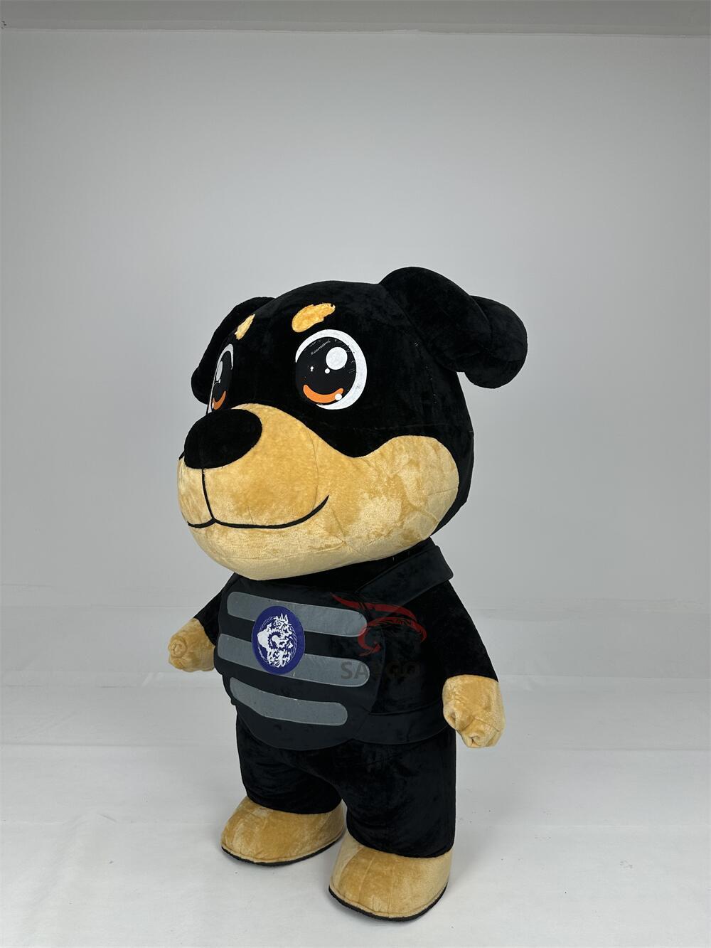 2m 2.6m Adult Size Black Color Plush Dog Mascot Costume Inflatable Animal Mascot Costume for Sale