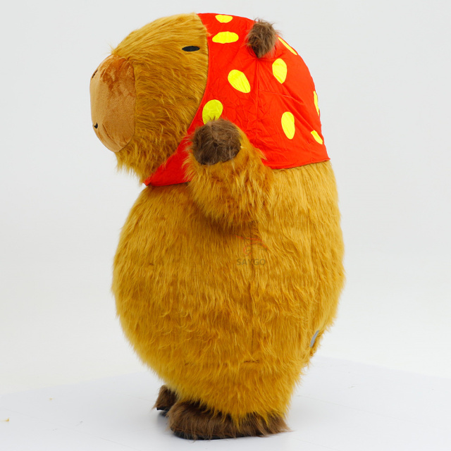 Headscarf Capybara Inflatable Walking Capybara Animal Mascot Costume for Adults-Custom Design Party Giant Cartoon Advertising Cosplay,Big Mascot,Inflatable Walking Capybara Animal Mascot Costume for Adults-Custom Design Party Giant Cartoon Advertising Cosplay