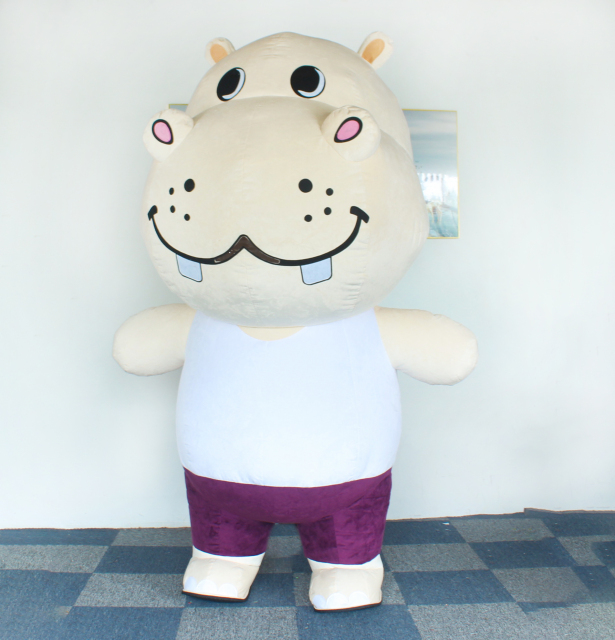 Wholesale Unisex Giant Inflatable Hippo Costume Cute Carnival Performance Mascot for Adult Cosplay OEM/ODM for Sale