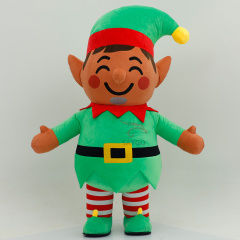 Deluxe Velvet Inflatable Adult Christmas Elf Mascot Costume Luxury Adult Fancy Dress for Christmas Party and Carnival Costumes,Big Mascot,Deluxe Velvet Inflatable Adult Christmas Elf Mascot Costume Luxury Adult Fancy Dress for Christmas Party and Carnival Costumes