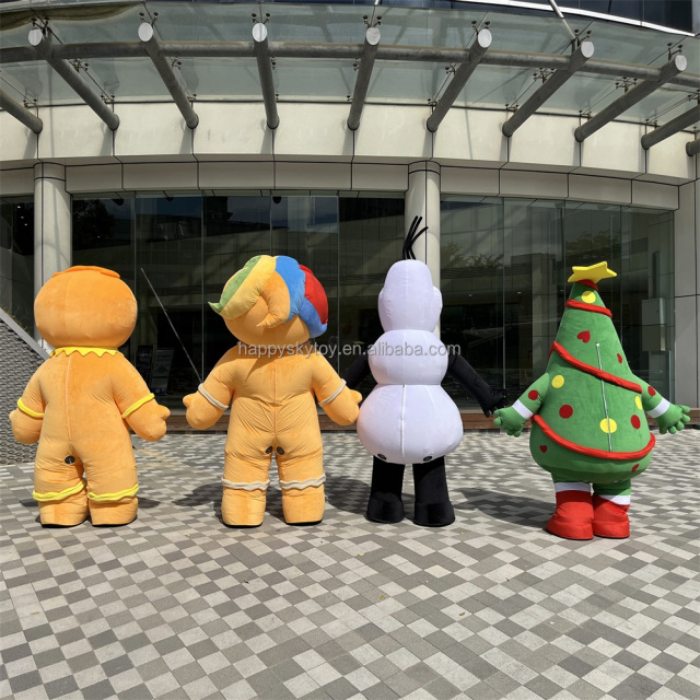 Adults Party Cosplay 6.5ft Inflatable Christmas Tree Mascot Costume Blow up Christmas Tree Cloth Suits Costumes for Celebration