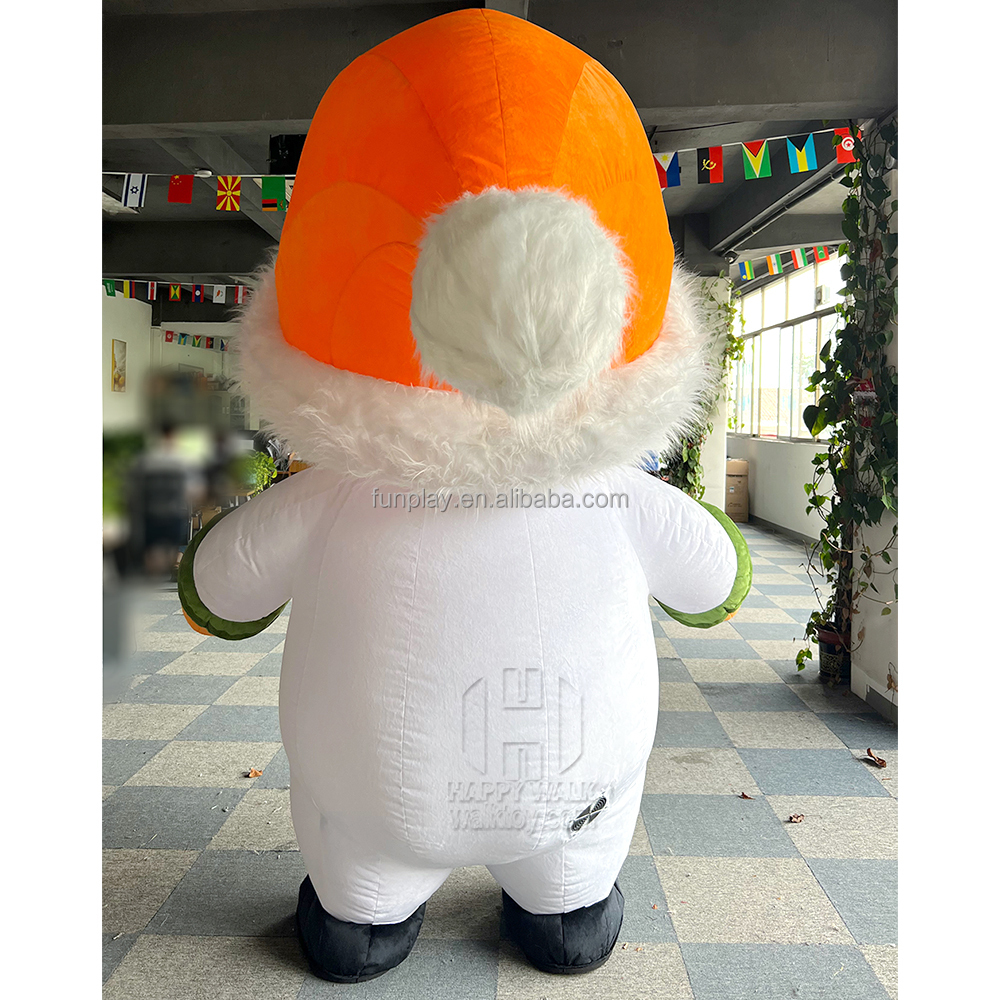 Ready to Ship Christmas Party Dress Happy Island Walking Inflatable Snowman Mascot Costume