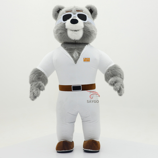 Factory Supply Pretty Quality Teddy Bear Mascot Costumes 2m 2.6m Inflatable Grey Teddy Bear Costume Dolls Suit