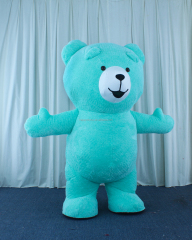 Hot Sale Life Size Inflatable Sky Blue Teddy Bear Mascot Costume for Adults-Unisex Easter/Halloween Use