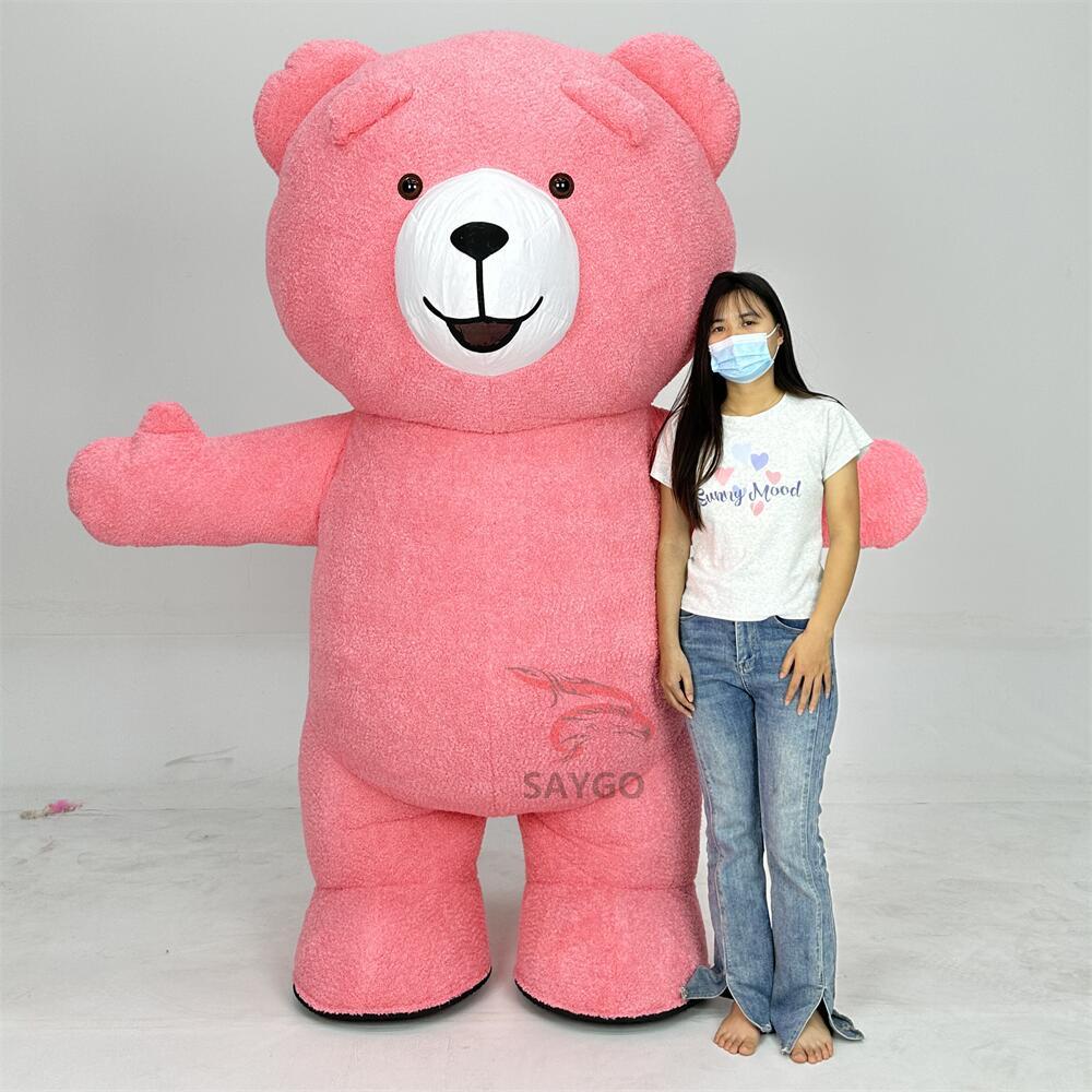 Inflatable Teddy Bear Costume Mascot for Adults Unisex Halloween Party Beer Theme
