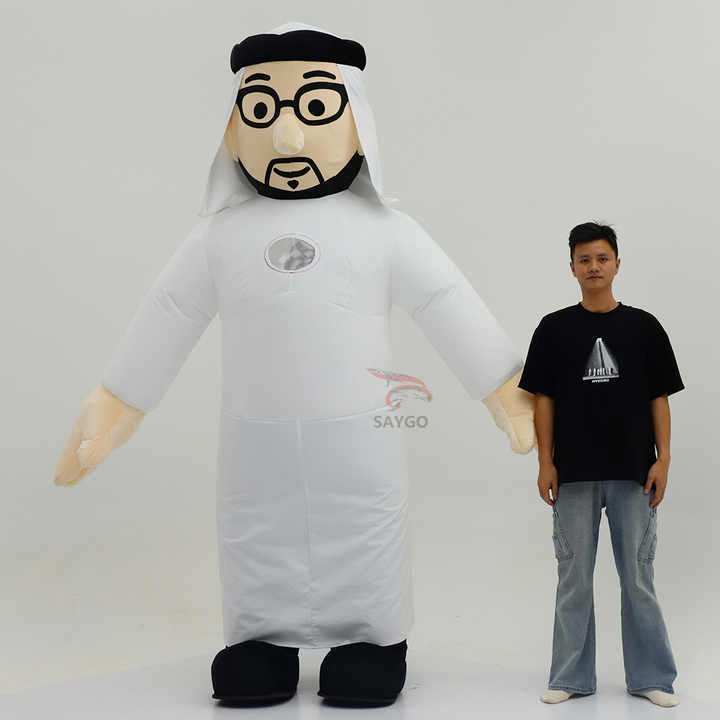 Factory OEM Advertising Adults Inflatable Arabic Mascot Costume Custom Made Middle East Character Costumes Party