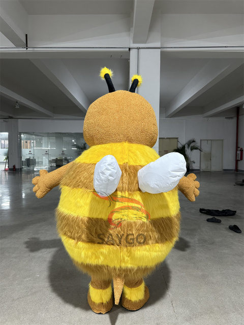 Unisex Adult Funny Inflatable Bee Costume Halloween Halloween Costume Hand Drawn Printing for Kids Cosplay or Funny Party