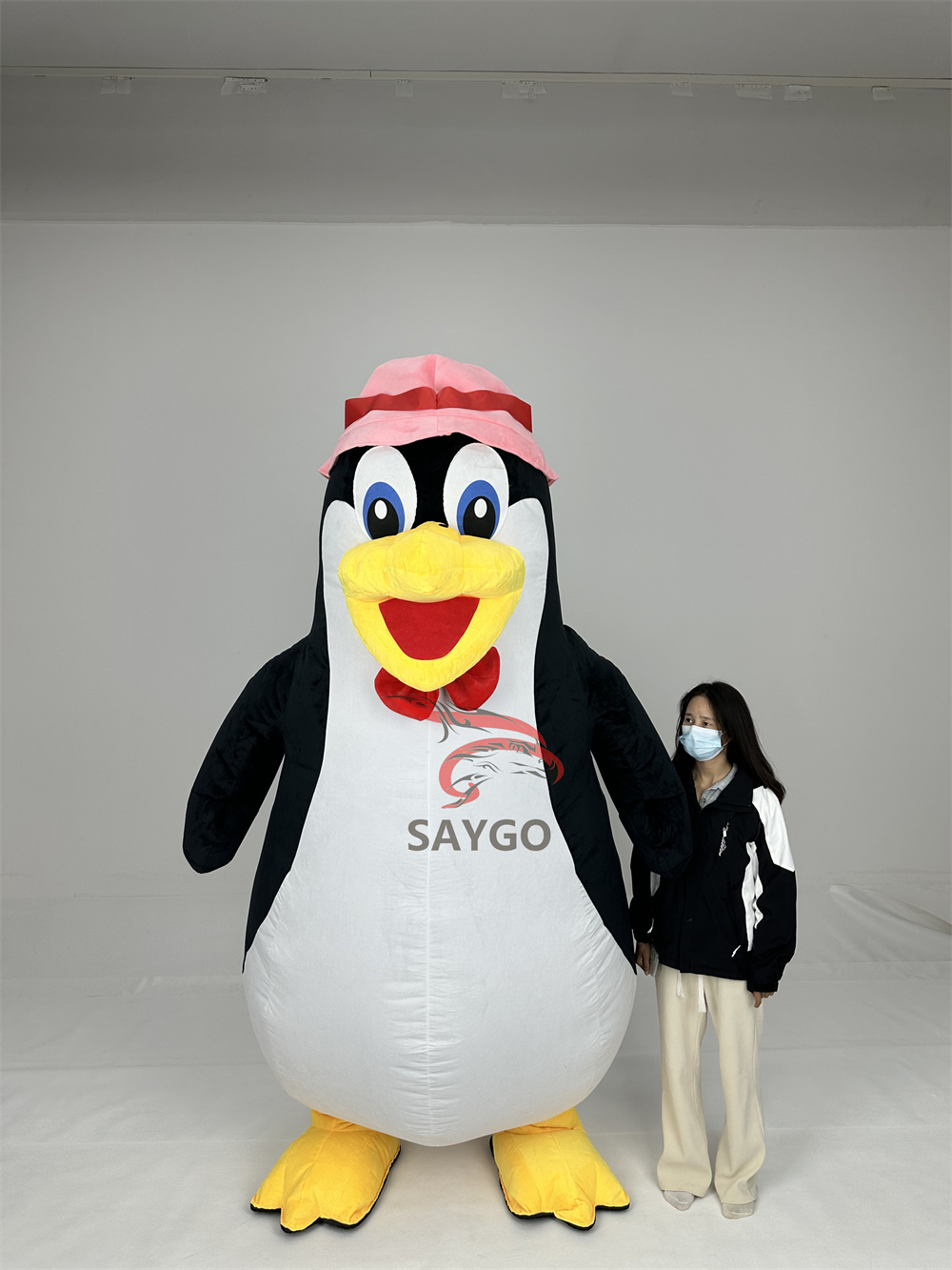 Custom Adult Unisex Cute Soft Plush Dance Inflatable Inflatable Penguin Mascot Costume for Sale