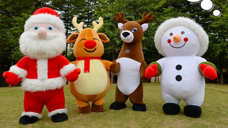 Guangzhou Factory Hot Popular 2M/2.6M/3M Christmas Mascot Santa Clause Inflatable Costume for Adult