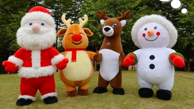 Guangzhou Factory Hot Popular 2M/2.6M/3M Christmas Mascot Santa Clause Inflatable Costume for Adult