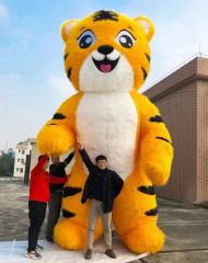 Unisex Plush Cartoon Character Anime Tiger Inflatable Mascot Costume for Adult Carnival Use