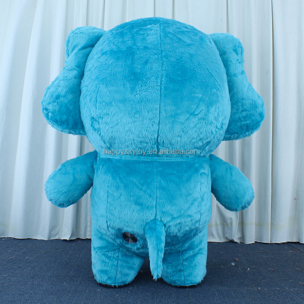Unisex Gray Elephant Mascot Costume Plush Fur Inflatable for Adults on Sale