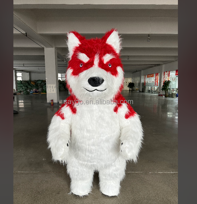 Amusement Husky Dog Inflatable Mascot Costumes for Adult 2.2m Anime Cosplay Advertising Inflatables Husky Suit Party Dresses