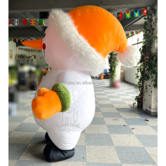 Ready to Ship Christmas Party Dress Happy Island Walking Inflatable Snowman Mascot Costume