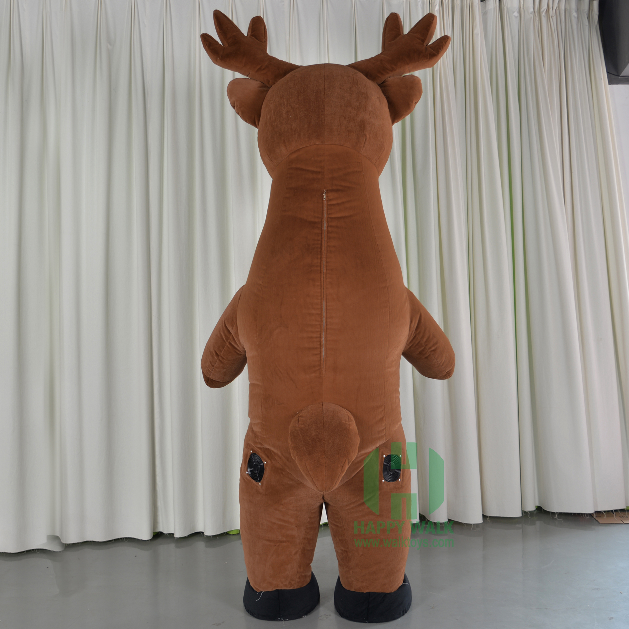Unisex Inflatable Deer Mascot Costume Plush Walking Reindeer Suit for Adults Hand Drawn Printing Methods
