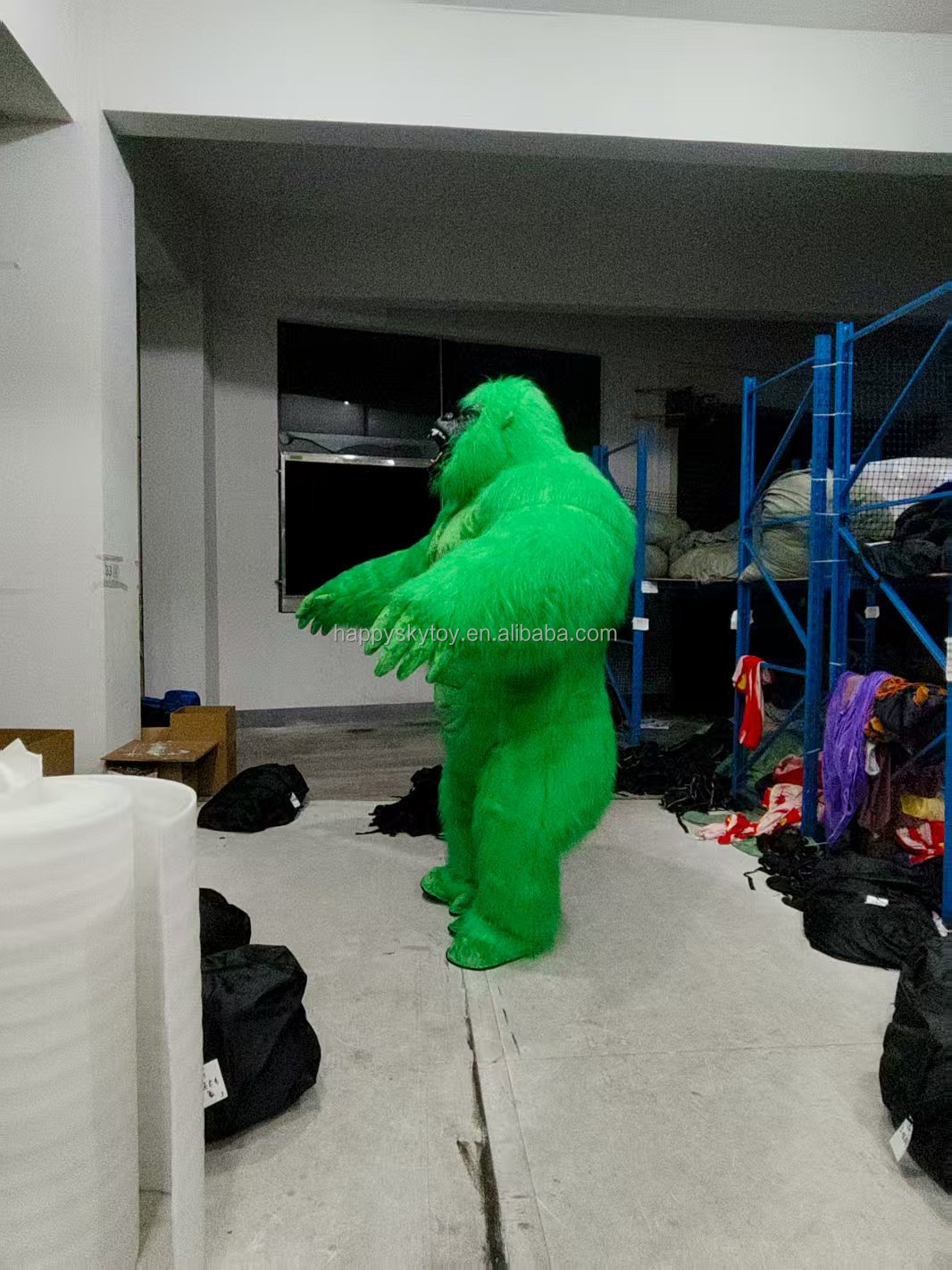 Inflatable Green Gorilla Adult Unisex Cartoon Mascot Costume Rental for Easter/Halloween Party Promotion,Big Mascot,Inflatable Green Gorilla Adult Unisex Cartoon Mascot Costume Rental for Easter/Halloween Party Promotion
