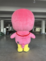Factory 2m 2.6m Animal Inflatable Plush Walking Fur Bird Cute Pink Animal Mascot Costume for Party