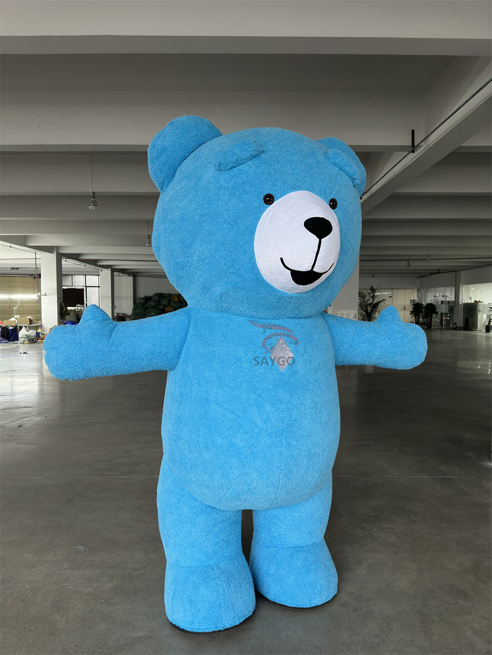 Inflatable Blue Teddy Bear Mascot Costume for Adults-Realistic Design Unisex Carnival/Party Easter/Halloween Theme