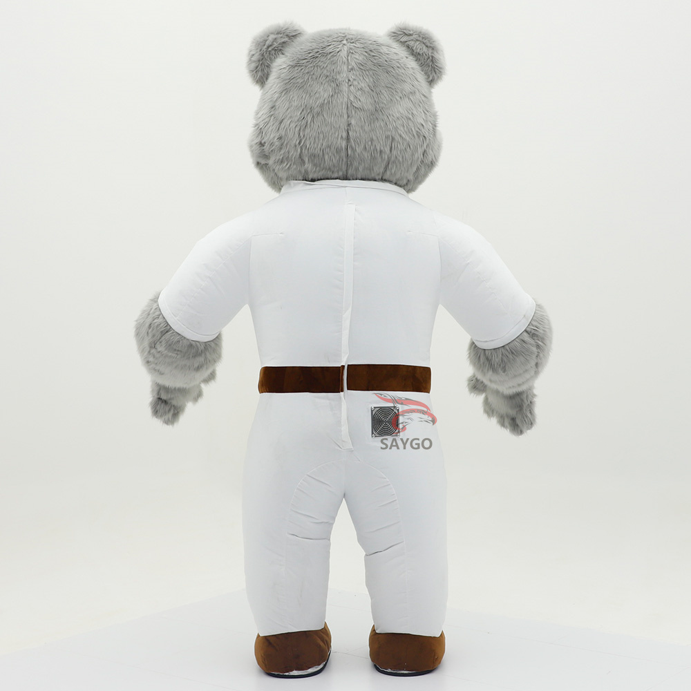 Factory Supply Pretty Quality Teddy Bear Mascot Costumes 2m 2.6m Inflatable Grey Teddy Bear Costume Dolls Suit