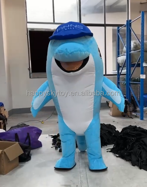 Inflatable Dolphin Mascot Costume Cartoon Sea Creatures Walking Costume Sale Inflatable Dolphin Costume Dolphin Inflatable