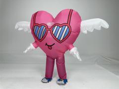 Swing Angle Inflatable Heart Mascot Costume for Adults Dress up Festivals Performance Wear