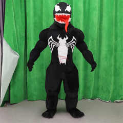 Hot Sale Unisex 2m Halloween Christmas Mascot Suit Inflatable Venom Costume Adult Free Size Thrilling Dress for Cosplay
