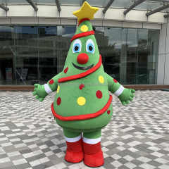 Adults Party Cosplay 6.5ft Inflatable Christmas Tree Mascot Costume Blow up Christmas Tree Cloth Suits Costumes for Celebration