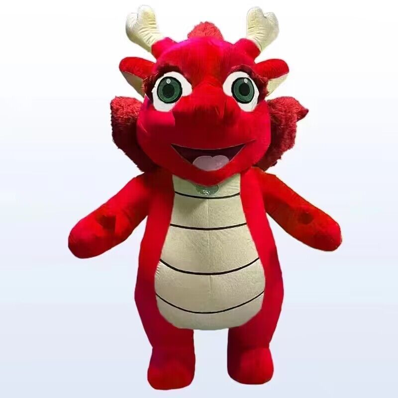 2024 New Type Plush Walking Inflatable Dragon Mascot Costume Unisex Chinese New Year Adult Parties Festivals Anime Happy Island