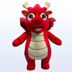 2024 New Type Plush Walking Inflatable Dragon Mascot Costume Unisex Chinese New Year Adult Parties Festivals Anime Happy Island