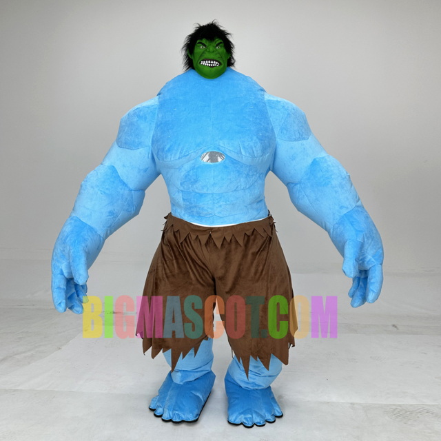 Halloween Adult Inflatable Blue Hulk Mascot Costume Hand-Drawn Cartoon Character for Cosplay and Advertising Activities