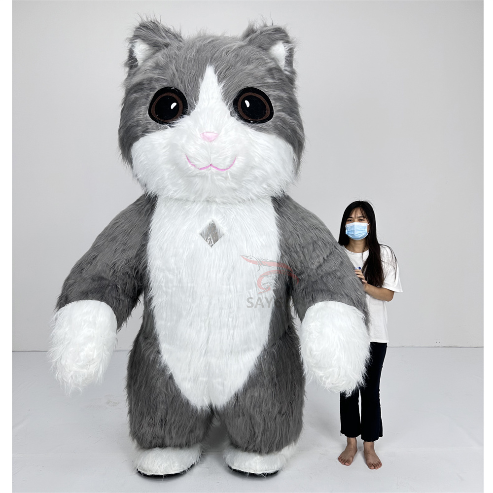 HI High Quality Giant Plush Lucky Cat Inflatable Mascot Costume for Adults for Parties and Cosplay Cartoon Theme
