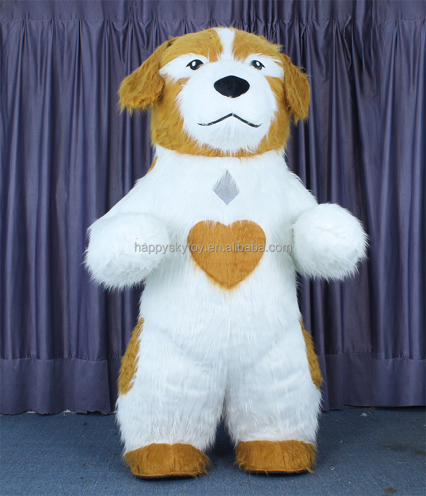 Professional Factory Customized Inflatable Walking Animal Cartoon pink Dog Costume Plush Mascot Costume for Mall