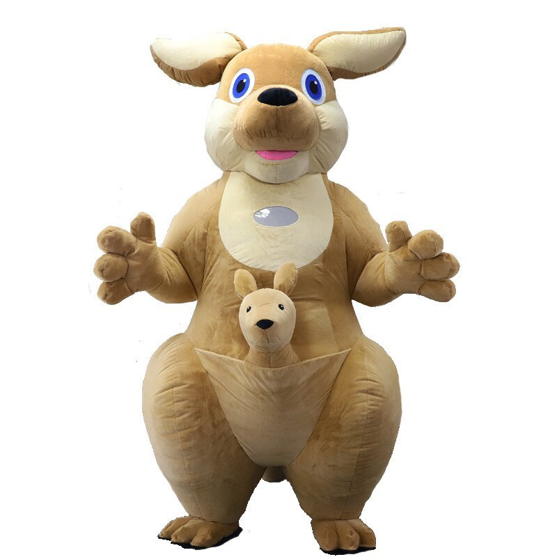 MOQ 1 Custom Fancy Dress Plush Adult Inflatable Kangaroo Mascot Animal Costume for Zoo Events Cheap Price