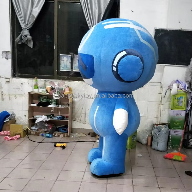 Commercial Unisex Halloween Giant Cute Inflatable Robot Costume for Adults Hand-Drawn Printing Party Advertising Mascot Mascot