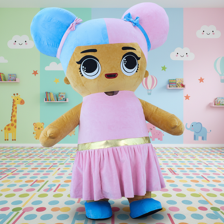 Holiday Parties Fancy Cartoon Character 2.2m LOL Girl Mascot Costumes Cosplay TV&Movie Mascot Costume Party Dress