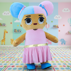 Holiday Parties Fancy Cartoon Character 2.2m LOL Girl Mascot Costumes Cosplay TV&Movie Mascot Costume Party Dress