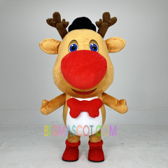 Unisex XXXL Christmas Reindeer Mascot Costume Plush Inflatable Fancy Dress for Adults Print Animal Anime Theme for Carnivals