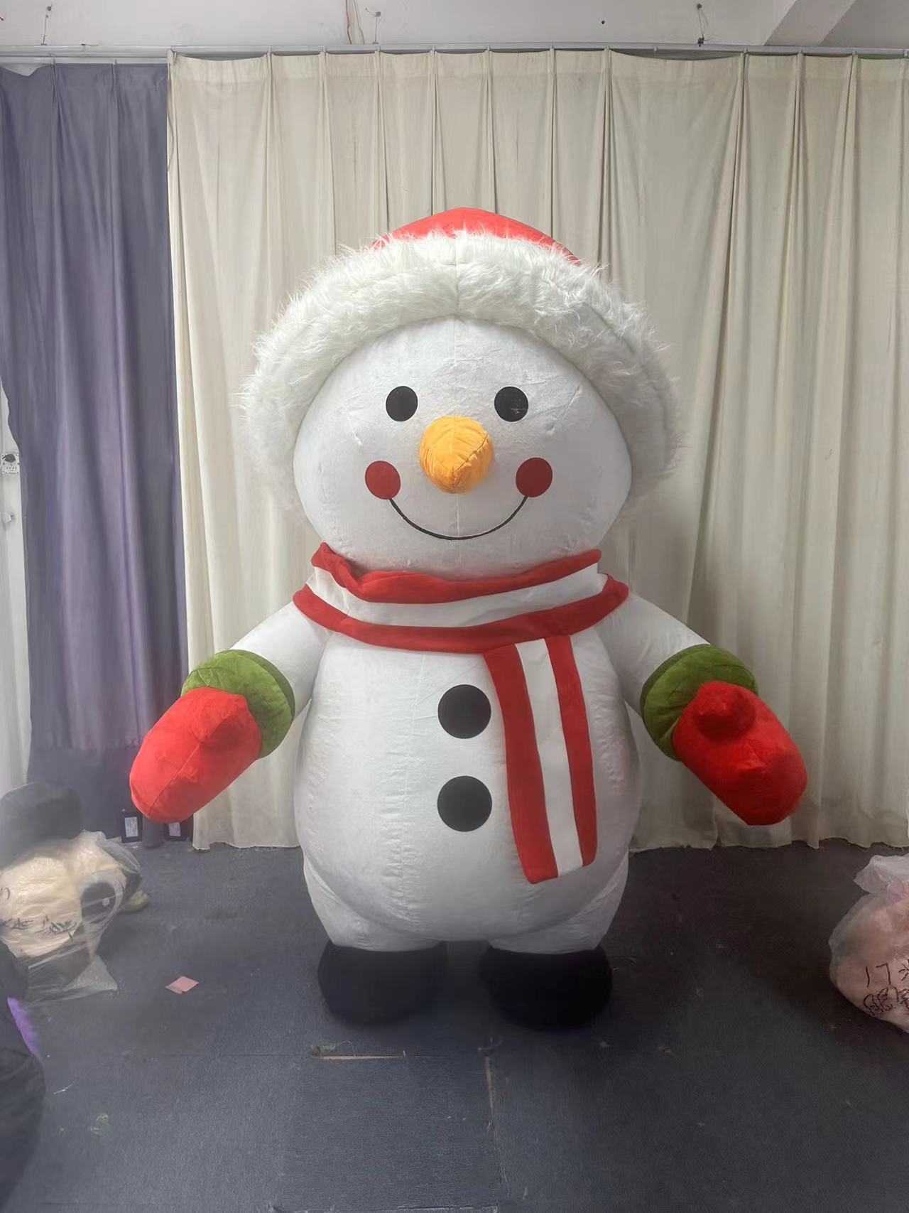 Happy SKY 2.6 Meter Carnival Custom Inflatable Christmas Snowman Costume Adult Size Unisex