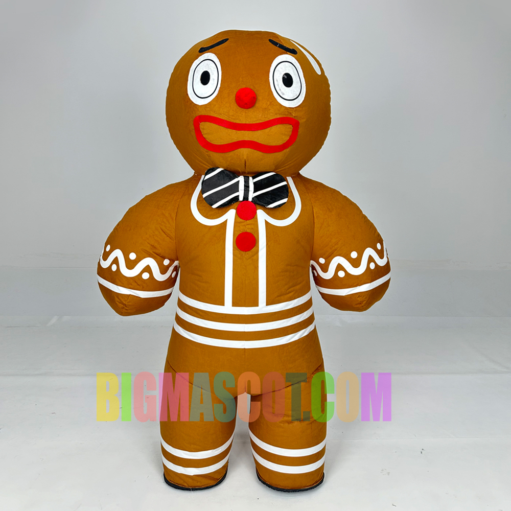 Adult Inflatable Gingerbread Man Costume Merry Christmas Claus for Holiday and Promotion Use