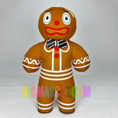 Adult Inflatable Gingerbread Man Costume Merry Christmas Claus for Holiday and Promotion Use