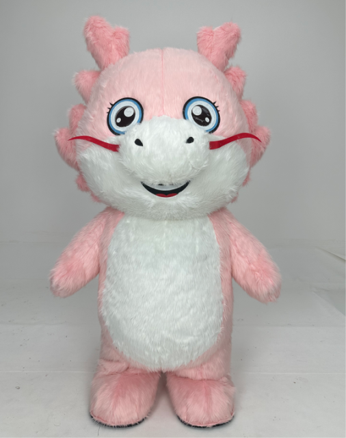 Pretty Quality Furry Plush Dragon Mascot Costume for Adults Cosplay Wear 2.2/2.6m Performance Inflatable Dragon Mascot Costumes