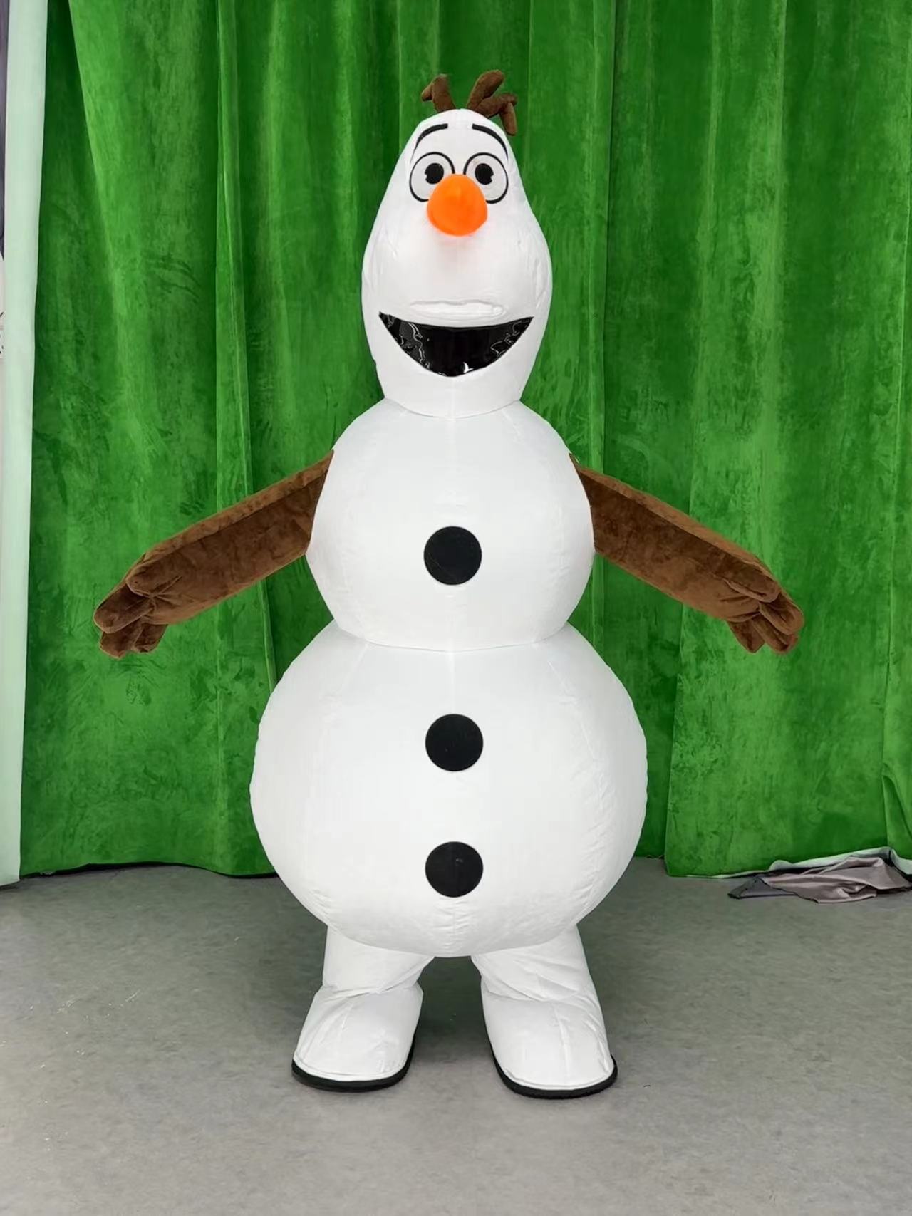 Huge Snowman Olaf Mascot Costume for Adults Inflatable Olaf of Forzens Cartoon Character Costume Mascot