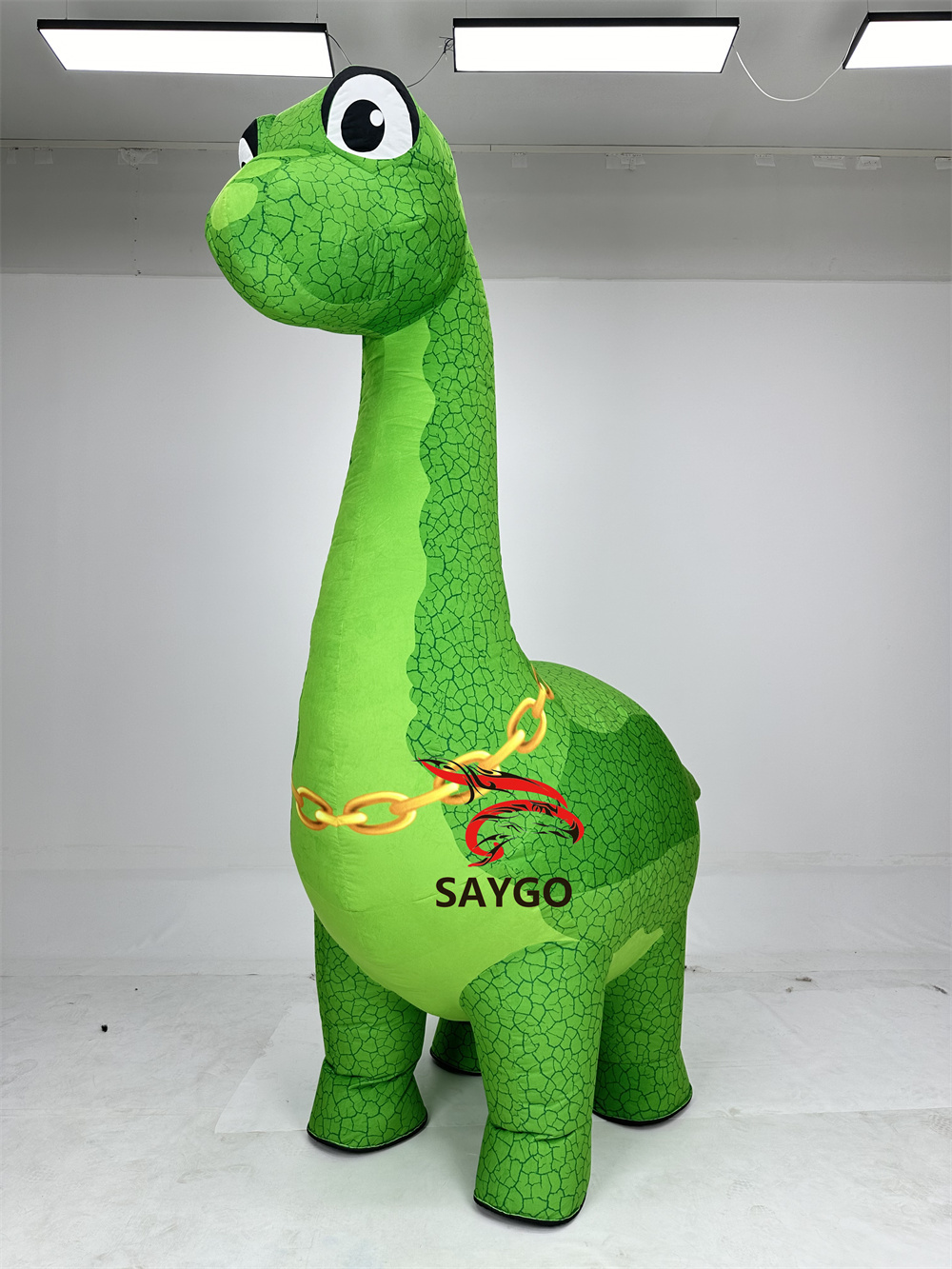 Giant 3.5m Green Dinosaur Mascot Costume Inflatable Grass Dragon Dinosaur Wearable Mascot for Adults Air Blow Cloth