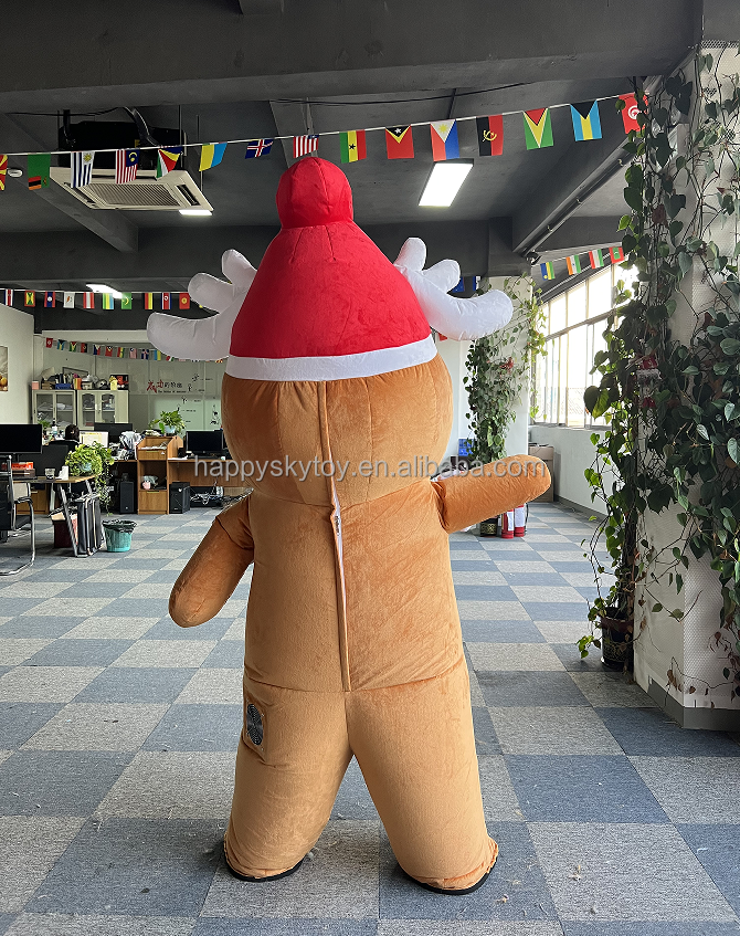 2m/2.6m Inflatable Gingerbread Gingersnap Man Mascot Costume Christmas Cartoon Cosplay Fancy Dress for Christmas