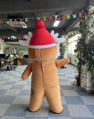 2m/2.6m Inflatable Gingerbread Gingersnap Man Mascot Costume Christmas Cartoon Cosplay Fancy Dress for Christmas