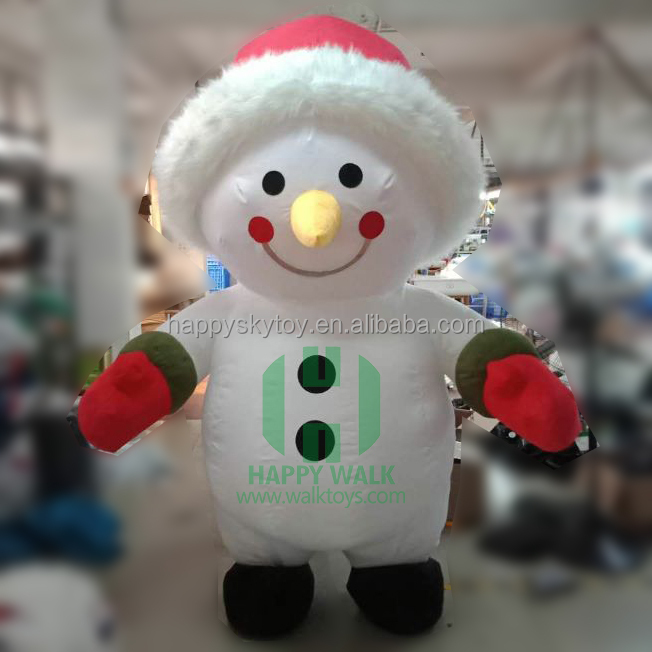 2m/2.6mfunny Walking Custom Inflatable Giant Mascot Snowman Costume for Christmas
