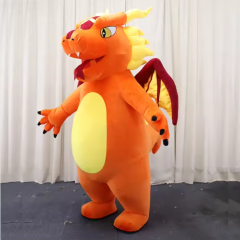 MOQ 1 PIECE Giant Vivid Inflatable Fire Dragon Mascot Costume Plush Inflatable Fire Dragon Costume for Adult