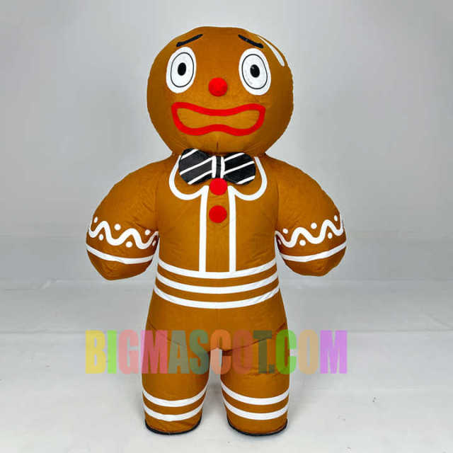 Adult Inflatable Gingerbread Man Costume Merry Christmas Claus for Holiday and Promotion Use