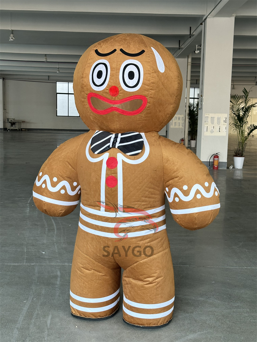 Straw Style Creative Design Gingerbread Mascot Costume 2m Inflated Gingerbread Man Costume Clothes for Human Fit in